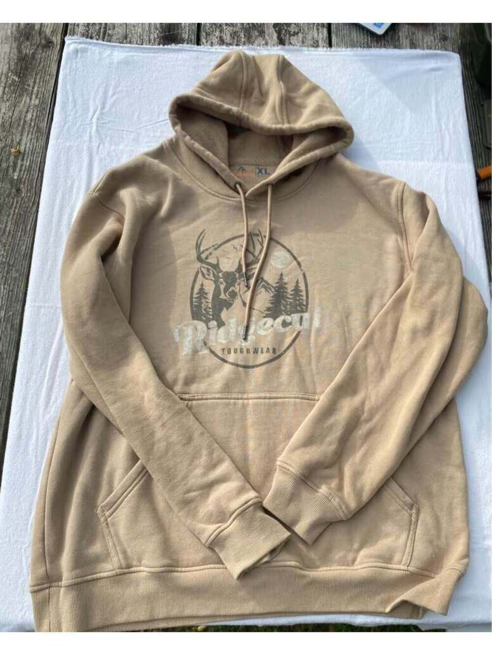 Ridgecut Toughwear Tan Graphic Hoodie Size XL